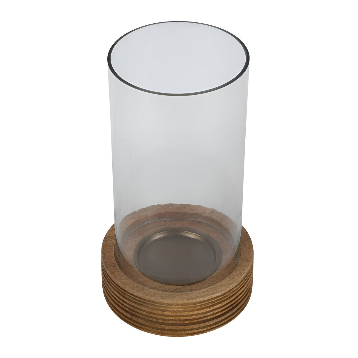 Glass & Wood Hurricane - Brown