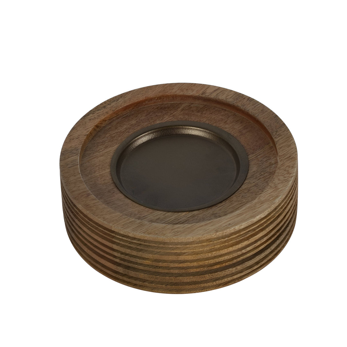 Glass & Wood Hurricane - Brown