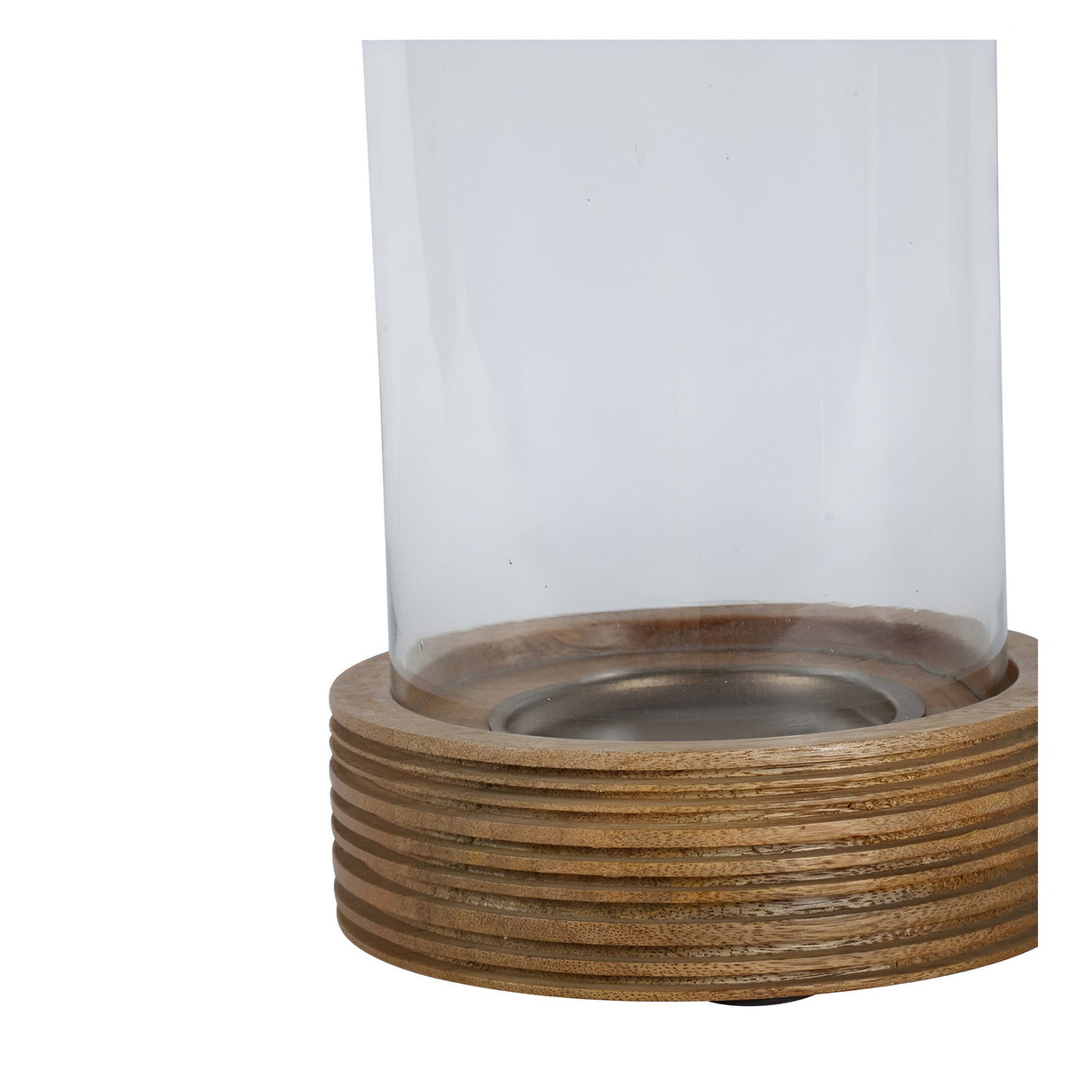 Glass & Wood Hurricane - Brown
