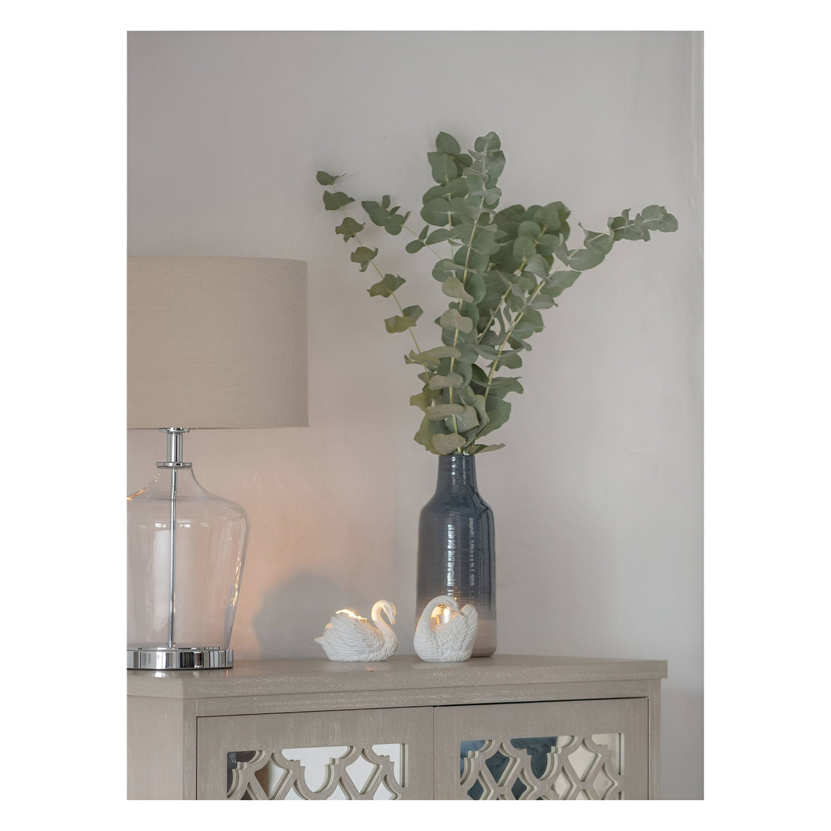 Laura Ashley Large Laneham Stoneware Vase - Blue