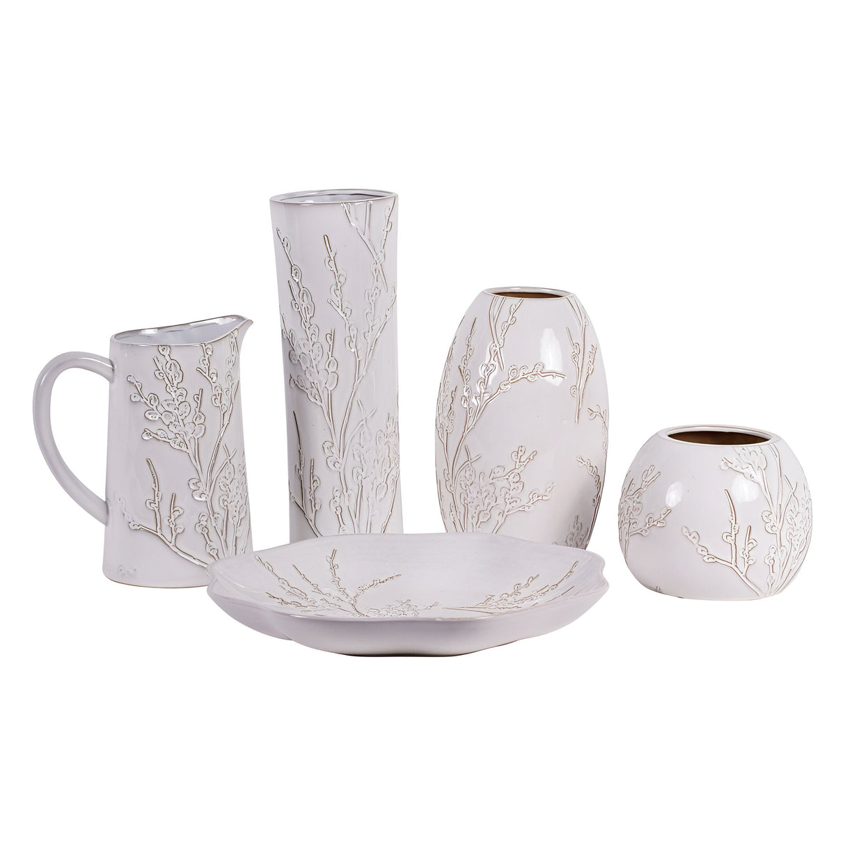 Laura Ashley Large Pussywillow Stoneware Vase - White