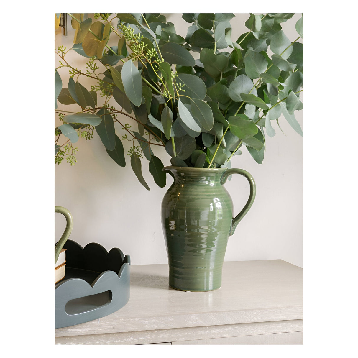 Laura Ashley Harriston Stoneware Handle Jug - Green