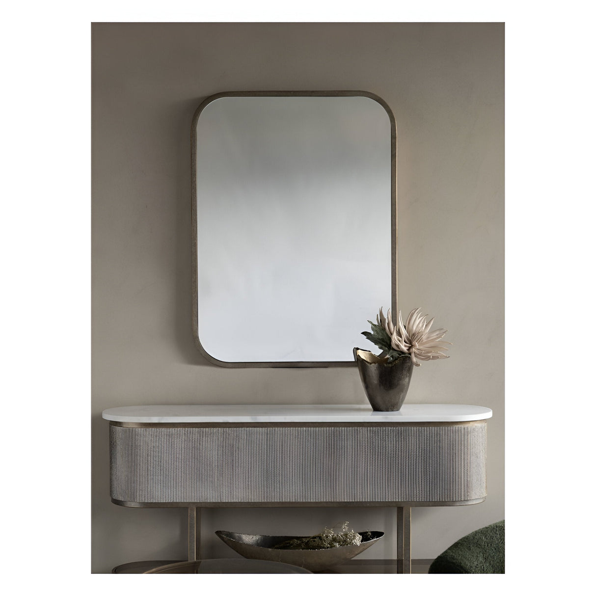 Belvedere Rectangular Wall Mirror Aged Gold - 102x76cm