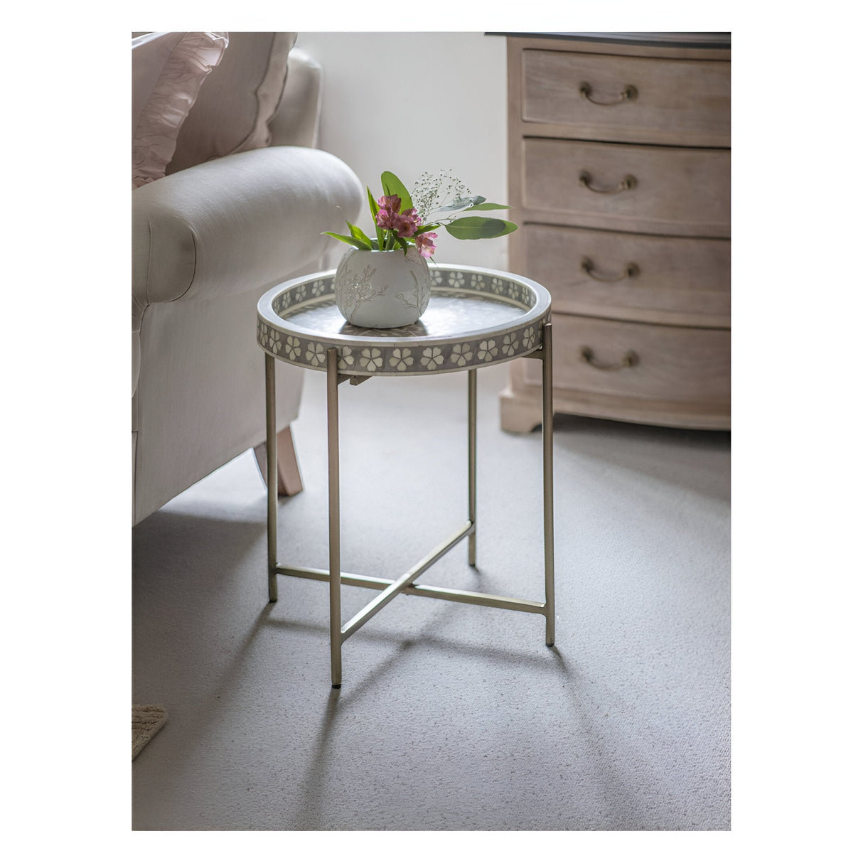 Laura Ashley Epsley Side Table - Grey