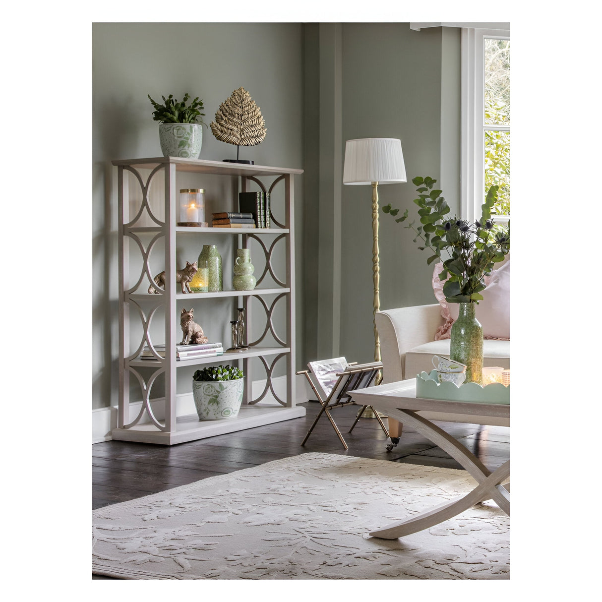 Laura Ashley Bamboo Detail Magazine Rack - Antique Brass