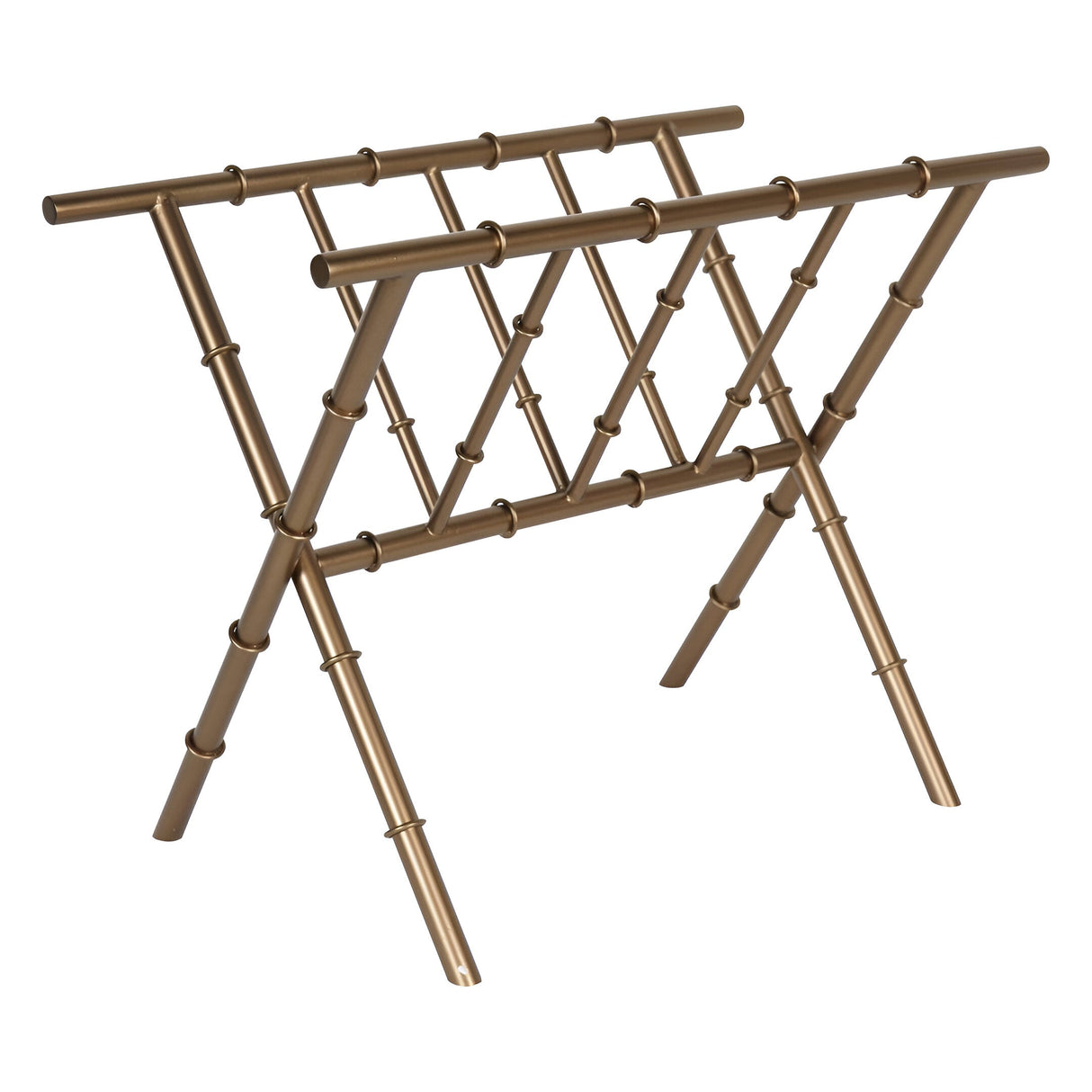 Laura Ashley Bamboo Detail Magazine Rack - Antique Brass