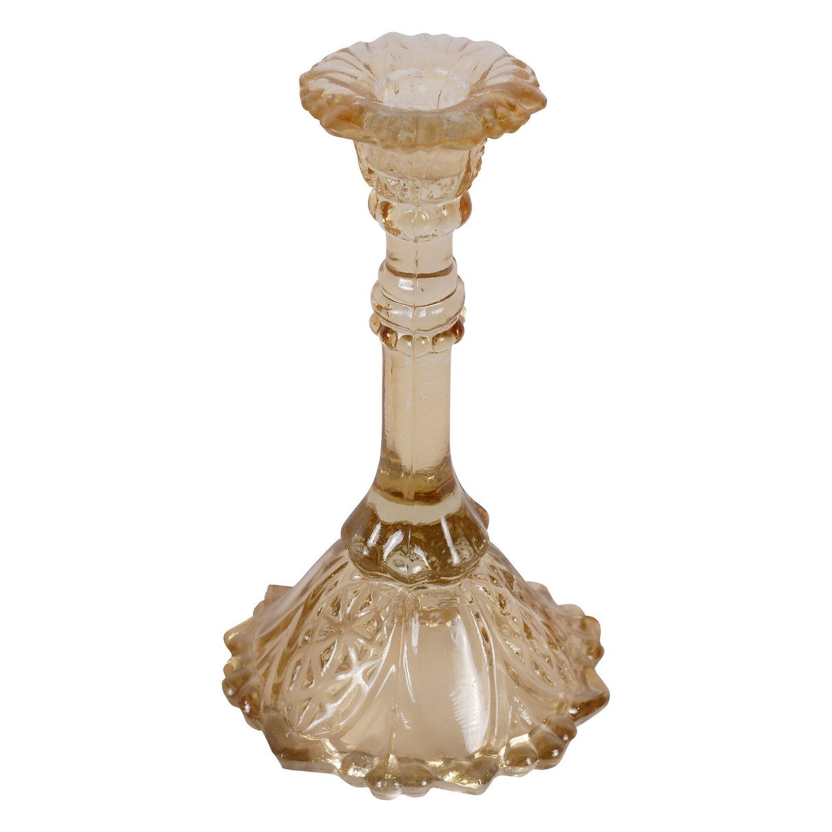 Laura Ashley Glass Candlestick - Yellow