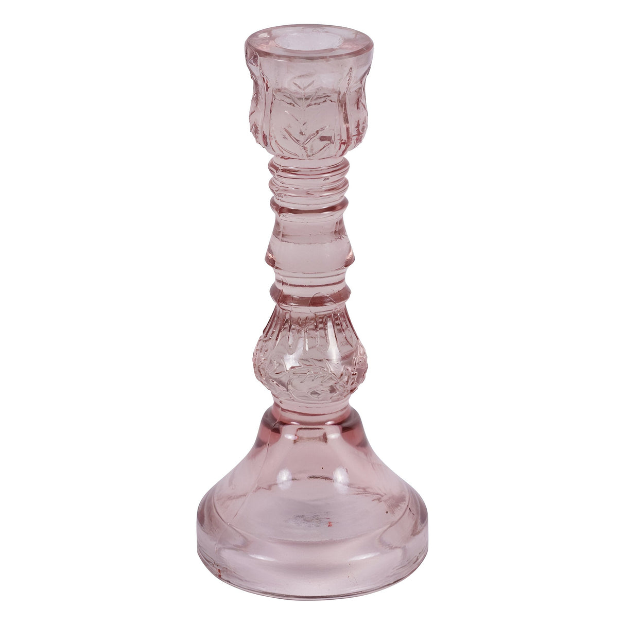 Laura Ashley Glass Candlestick - Pink
