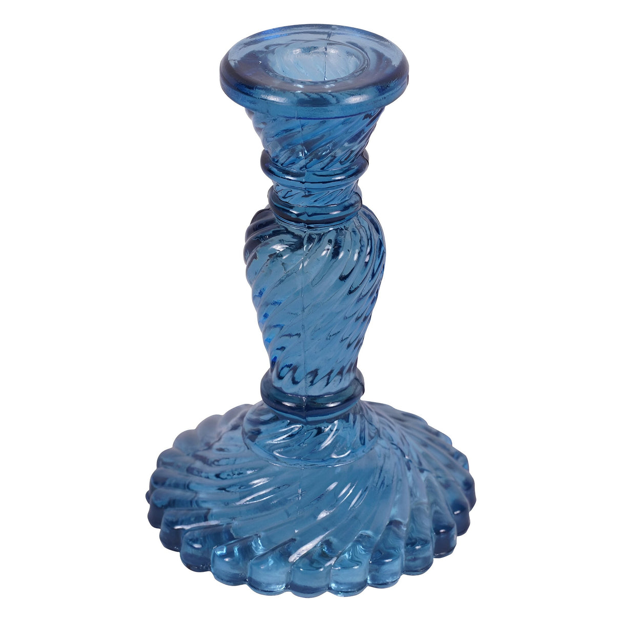 Laura Ashley Glass Candlestick - Blue
