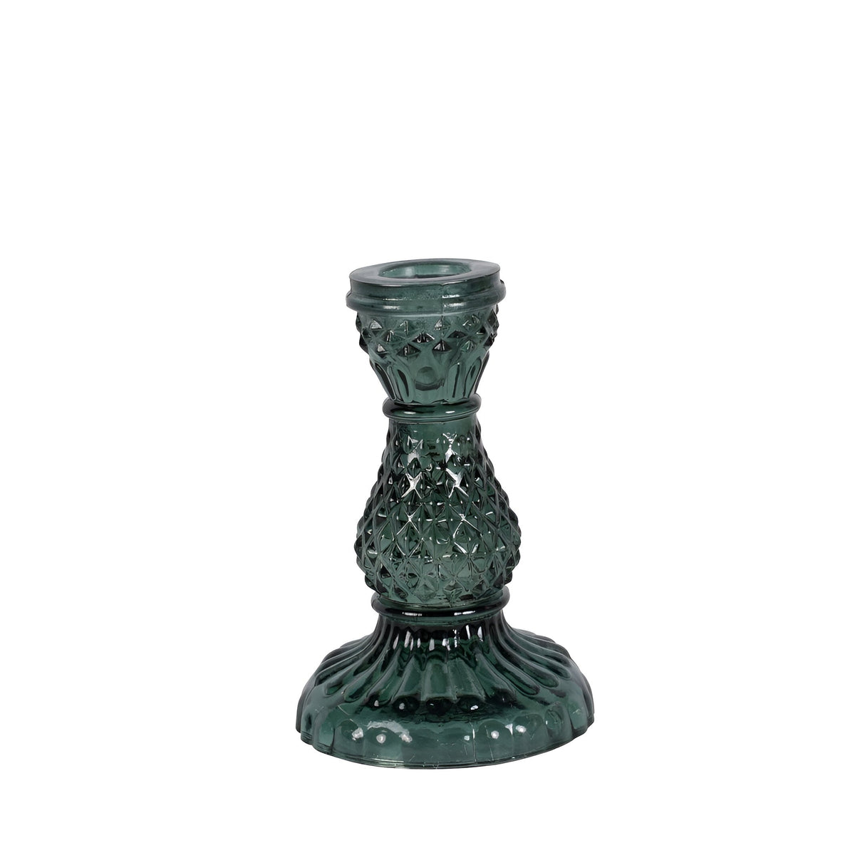 Laura Ashley Glass Candlestick - Sea Green