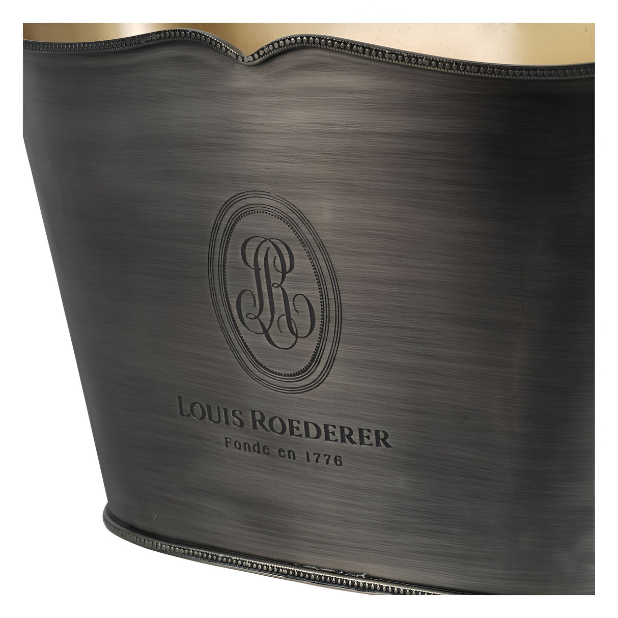Cramant Oval Champagne Bucket - Brushed Steel & Gold