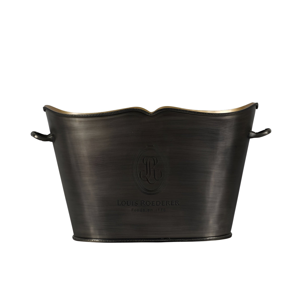 Cramant Oval Champagne Bucket - Brushed Steel & Gold
