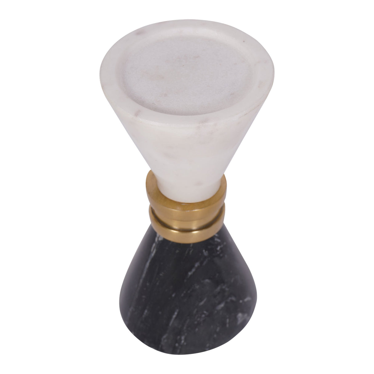 Ravello Mable Candle Holder 25cm - White & Black