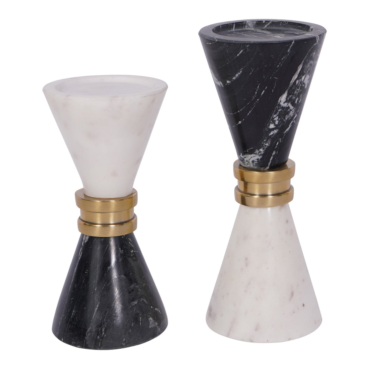 Ravello Mable Candle Holder 25cm - White & Black