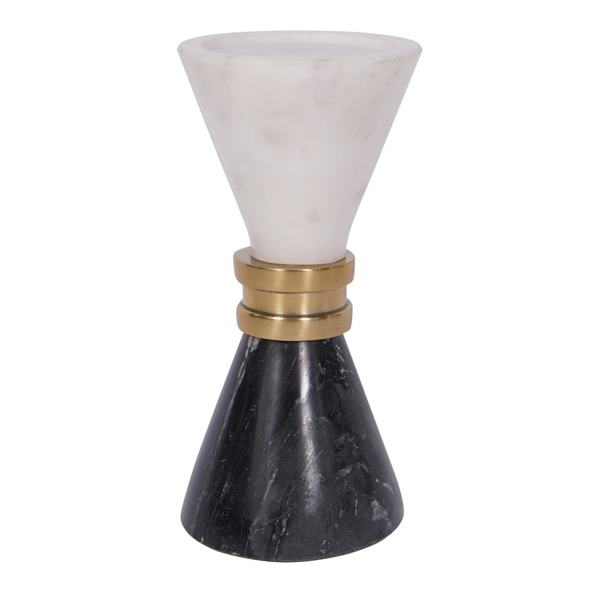 Ravello Mable Candle Holder 25cm - White & Black