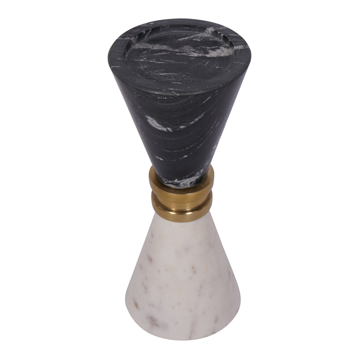 Ravello Marble Candle Holder 21cm - Black & White