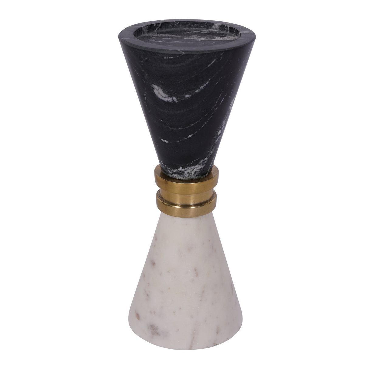 Ravello Marble Candle Holder 21cm - Black & White