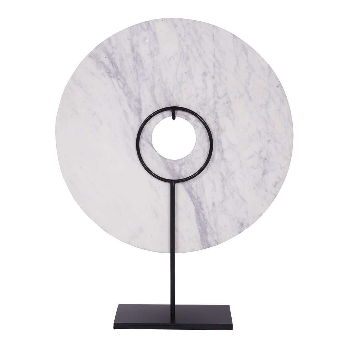 Castello White Marble Disc Figurine - 52cm
