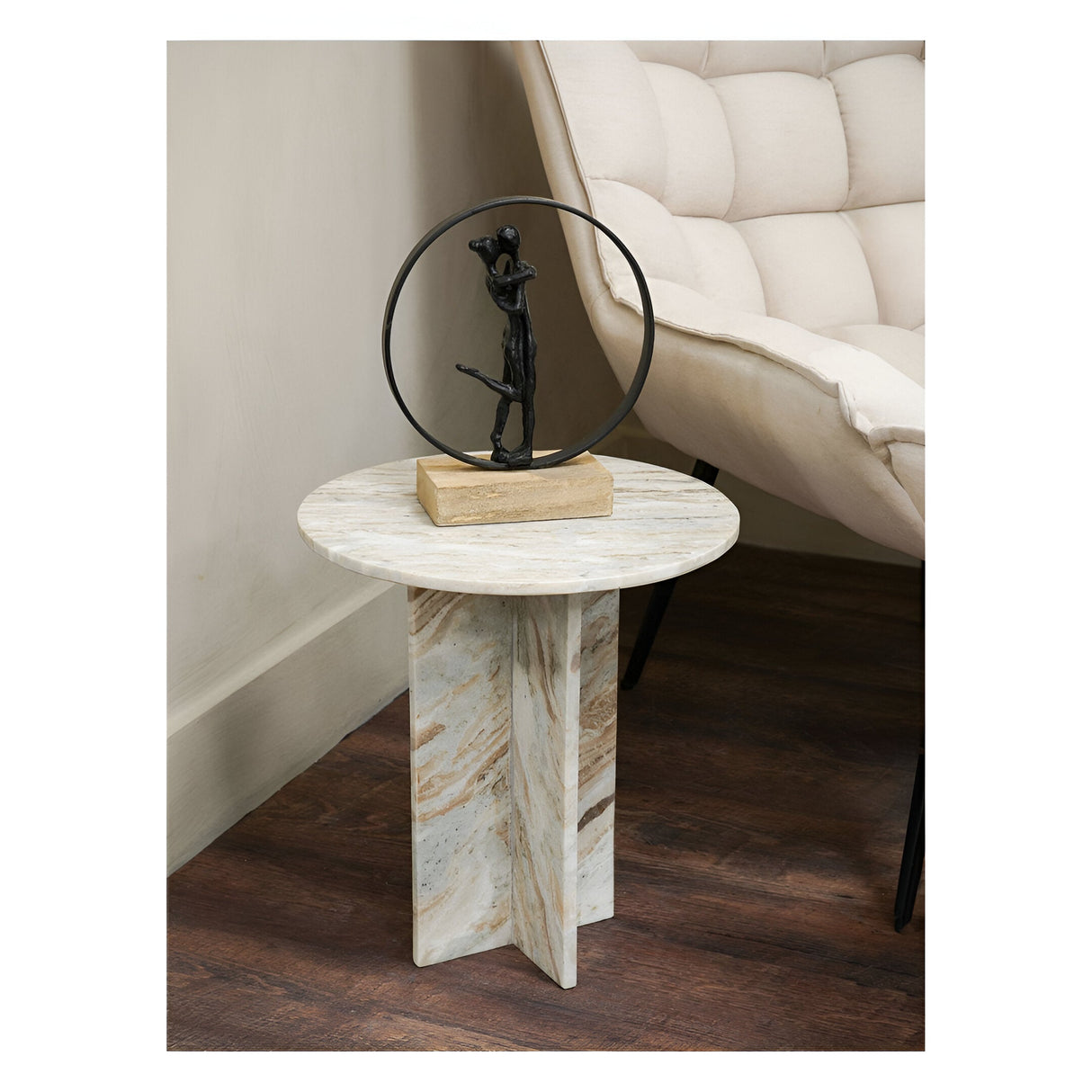 Cavallo Fantasy Marble Side Table - Brown
