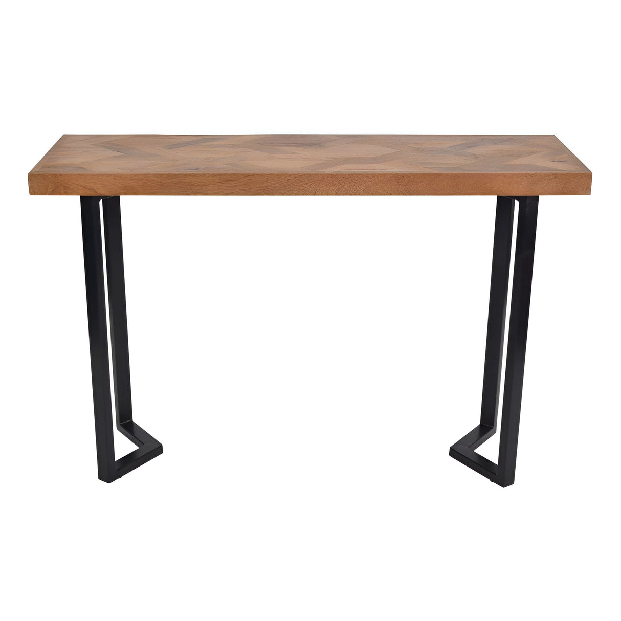 Marston Geometric II Large Wooden Console Table - Natural