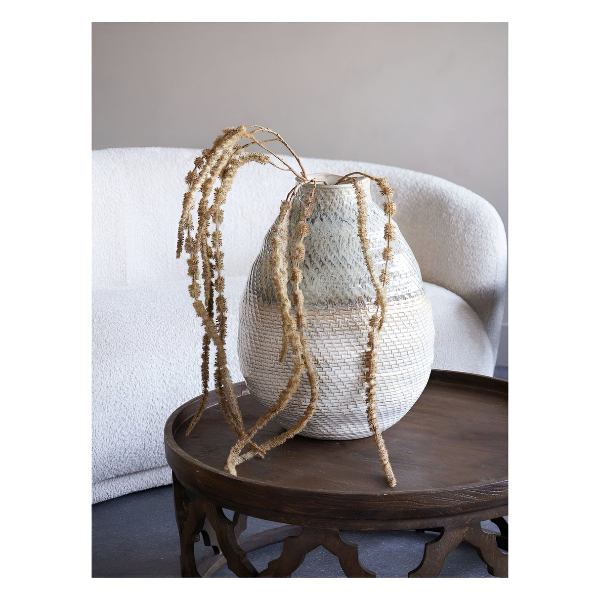 Extra Large Ceramic Woven Vase - Taupe