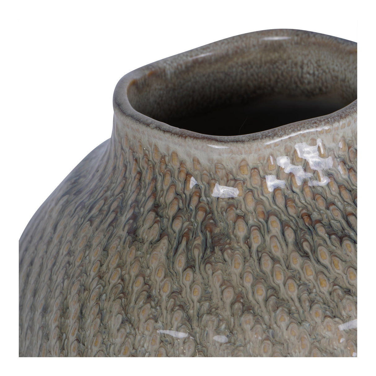 Large Ceramic Woven Vase - Taupe