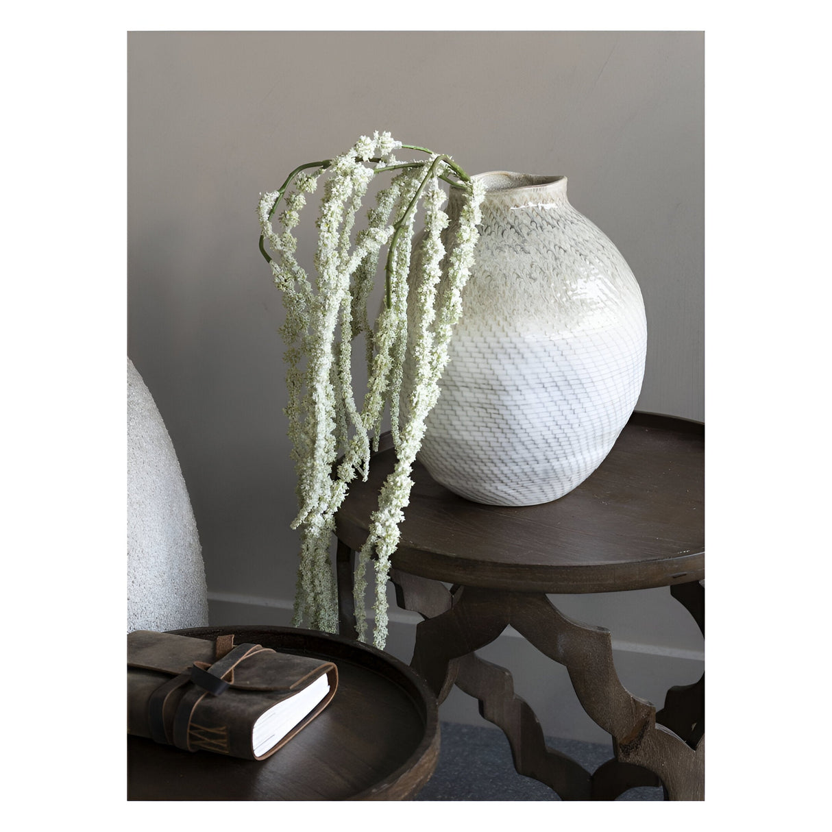 Large Ceramic Woven Vase - Taupe