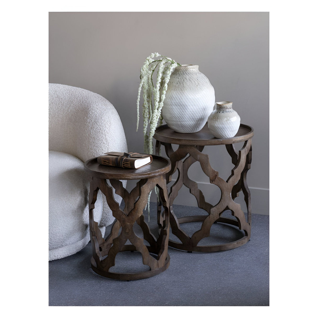 Large Ceramic Woven Vase - Taupe