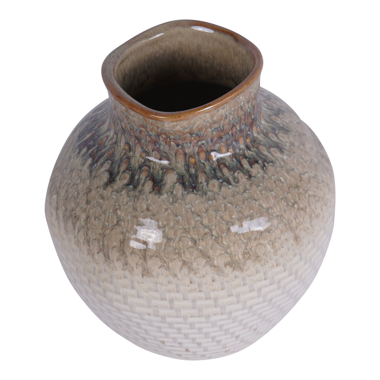 Mini Ceramic Woven Vase - Taupe