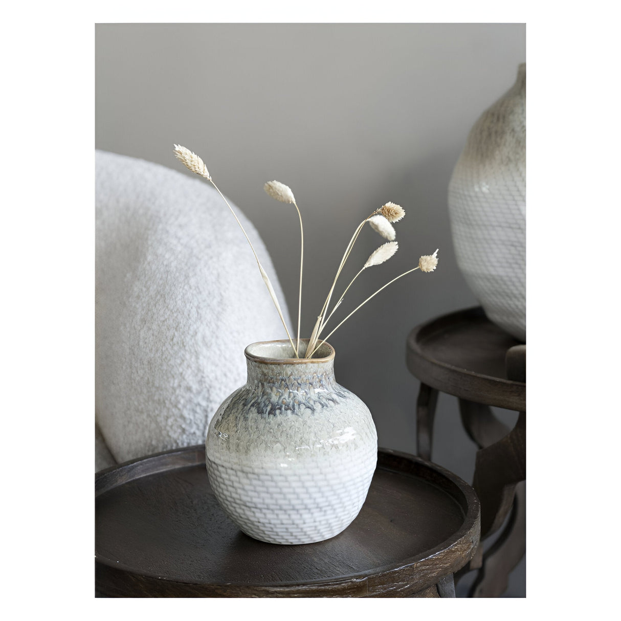 Mini Ceramic Woven Vase - Taupe
