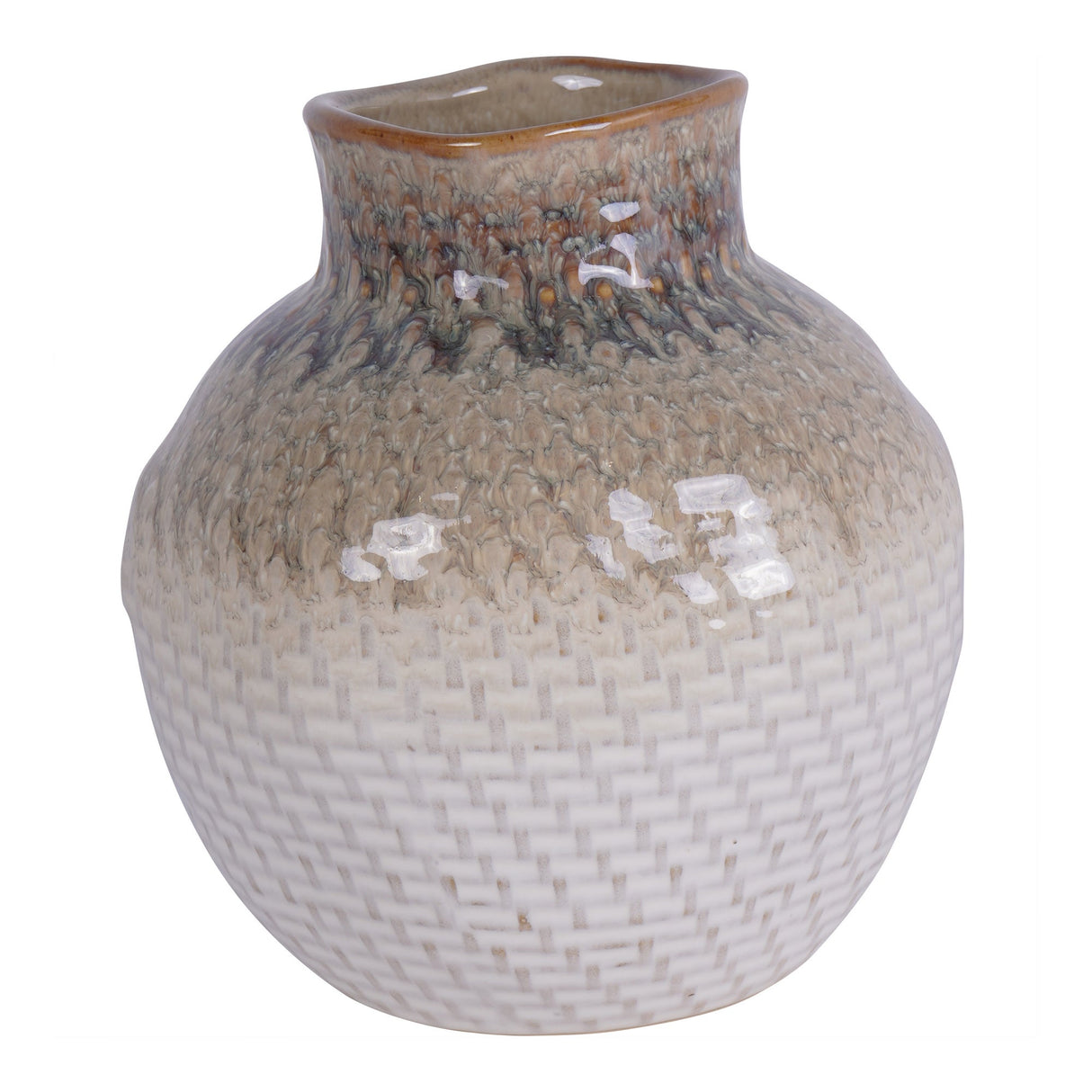 Mini Ceramic Woven Vase - Taupe