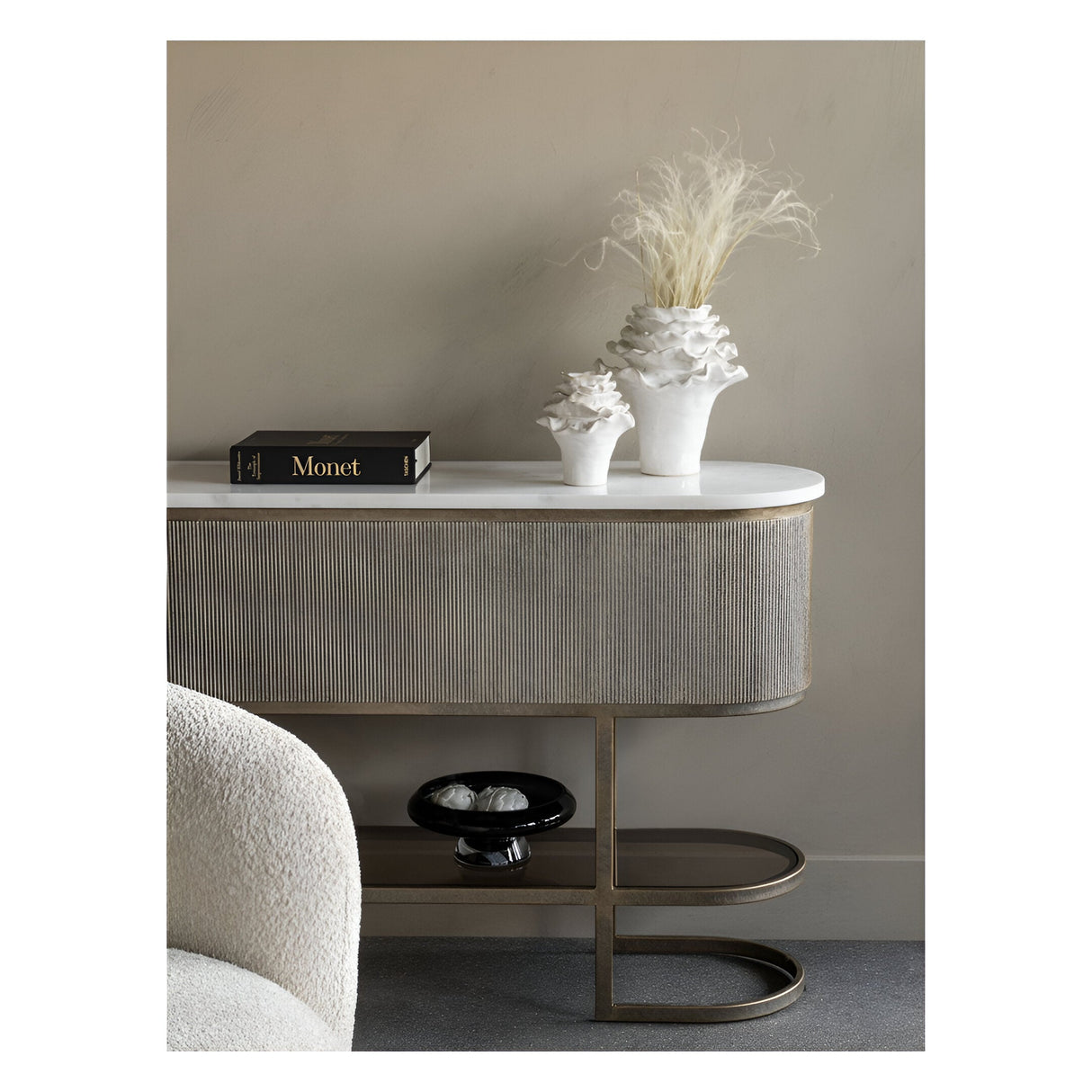 Layered Petals Small Ceramic Vase - Off White