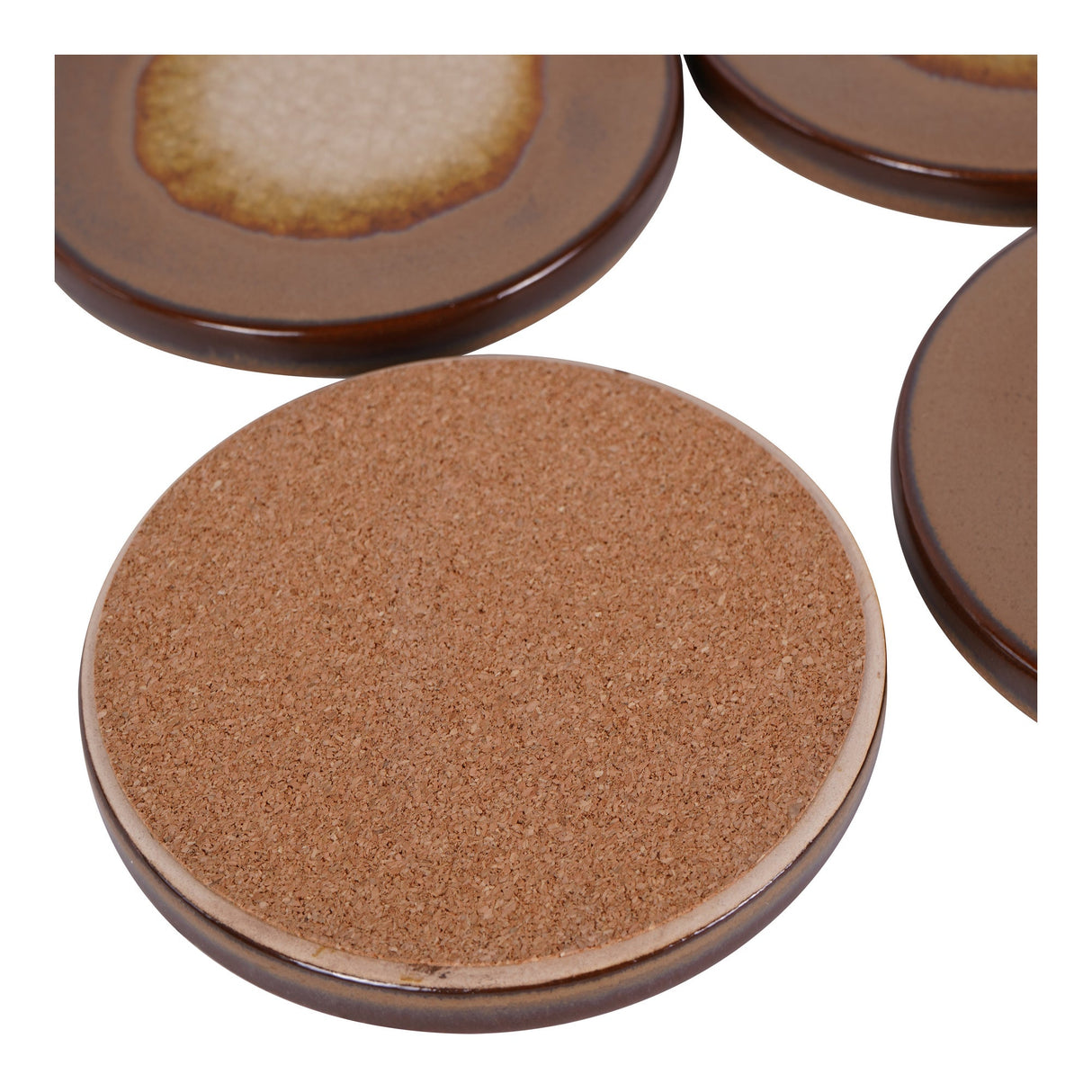 Reactive Glazed Medway Coaster Set of 4 - Ochre