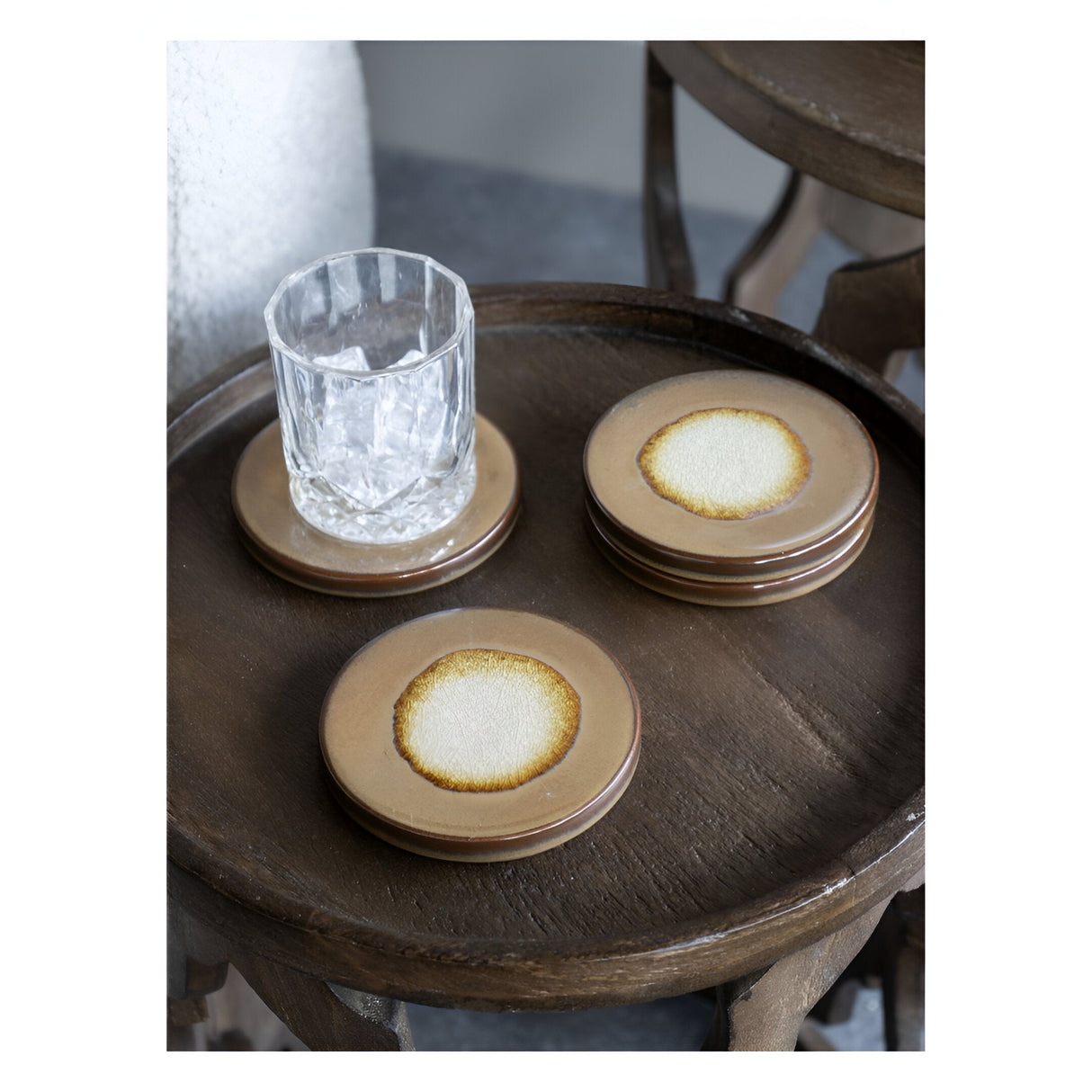 Reactive Glazed Medway Coaster Set of 4 - Ochre