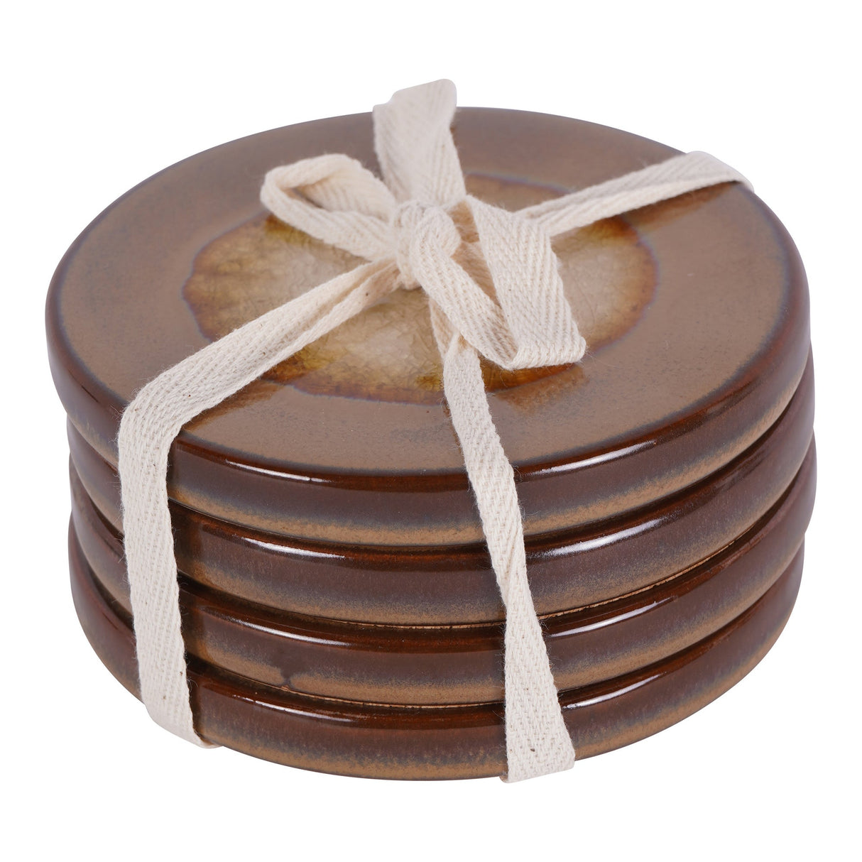 Reactive Glazed Medway Coaster Set of 4 - Ochre