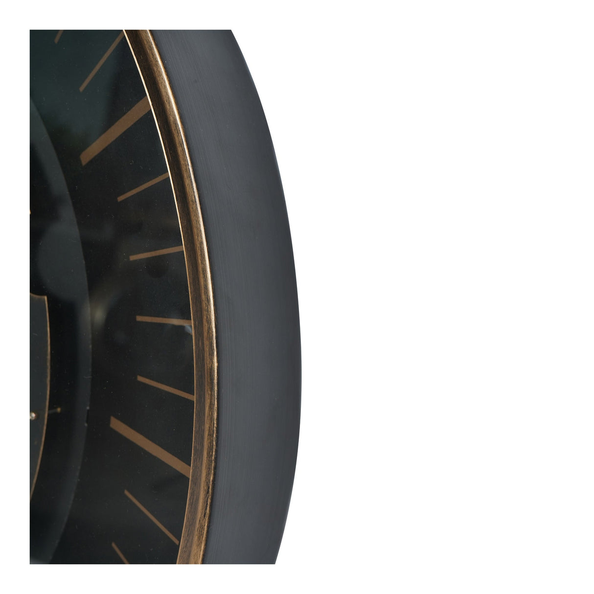 Palladium Wall Clock With Moving Cogs 80cm - Black & Gold