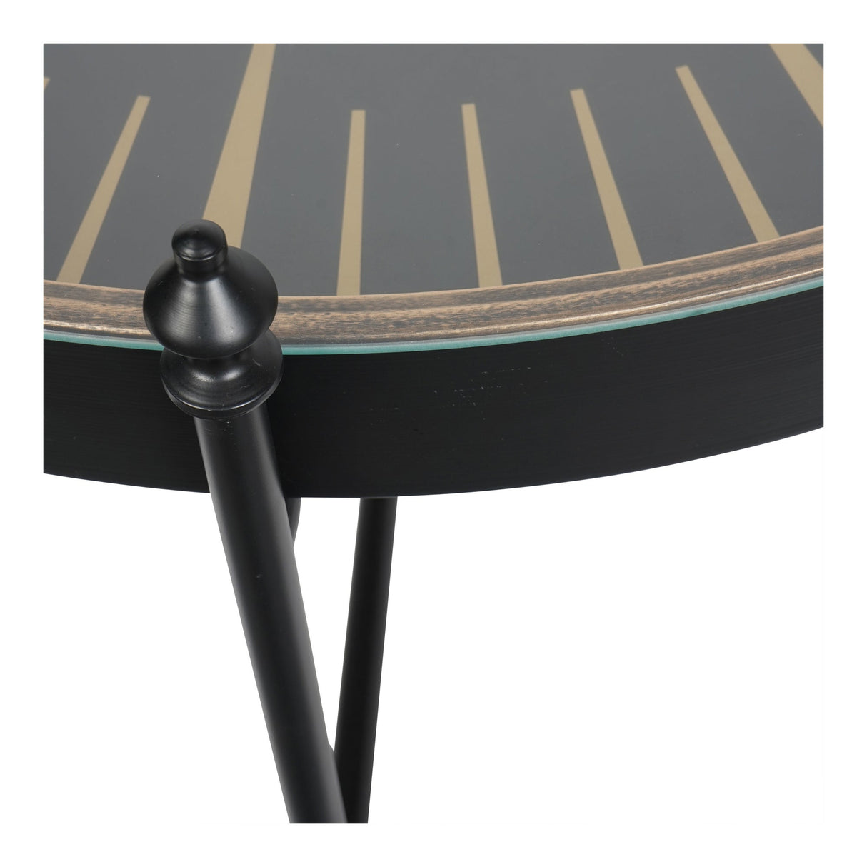 Palladium Coffee Table Clock With Moving Cogs - Black & Gold