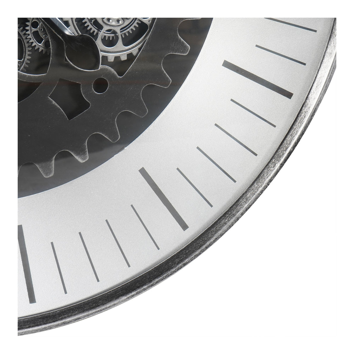 Palladium Wall Clock With Moving Cogs 80cm - Black Nickel