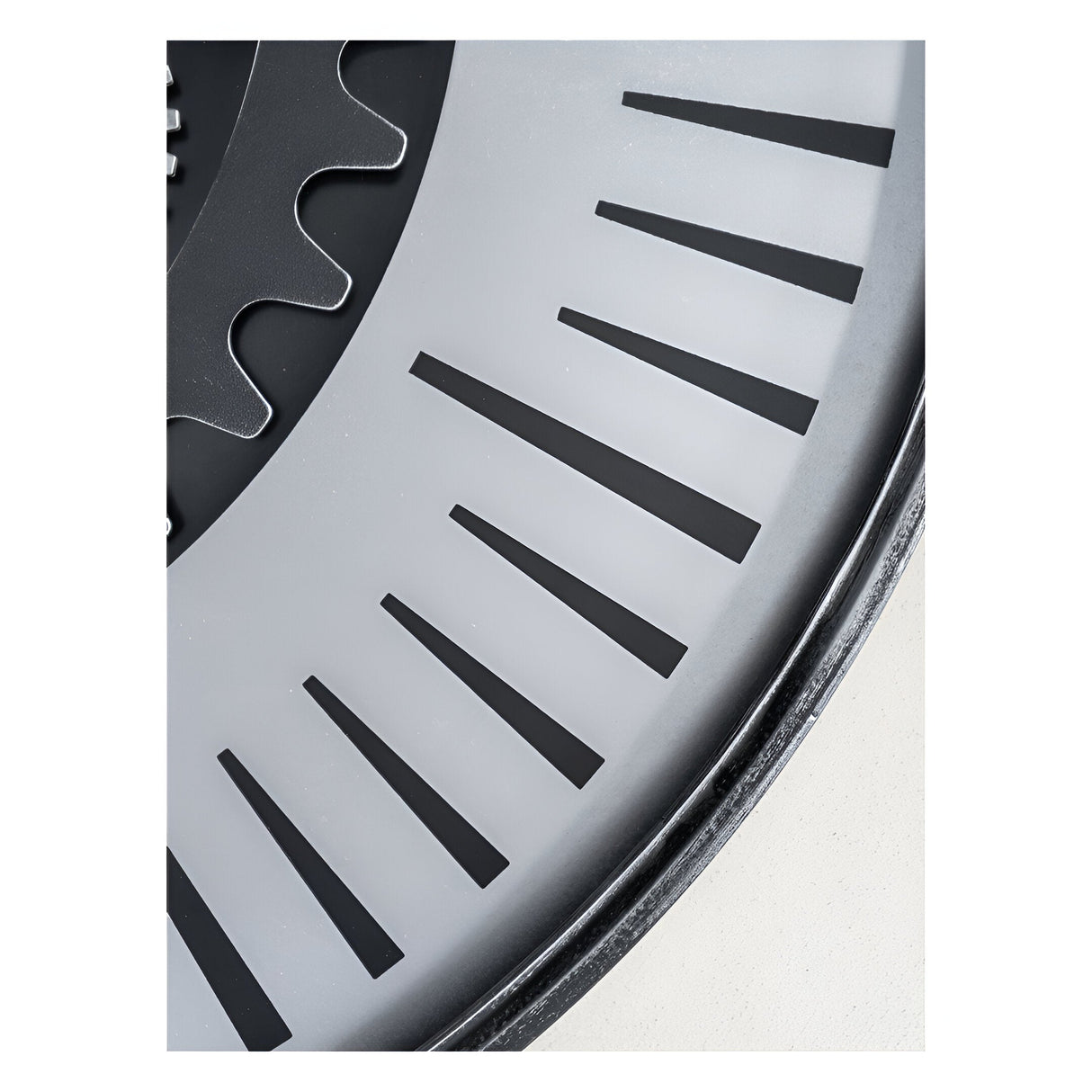 Palladium Wall Clock With Moving Cogs 100cm - Black Nickel