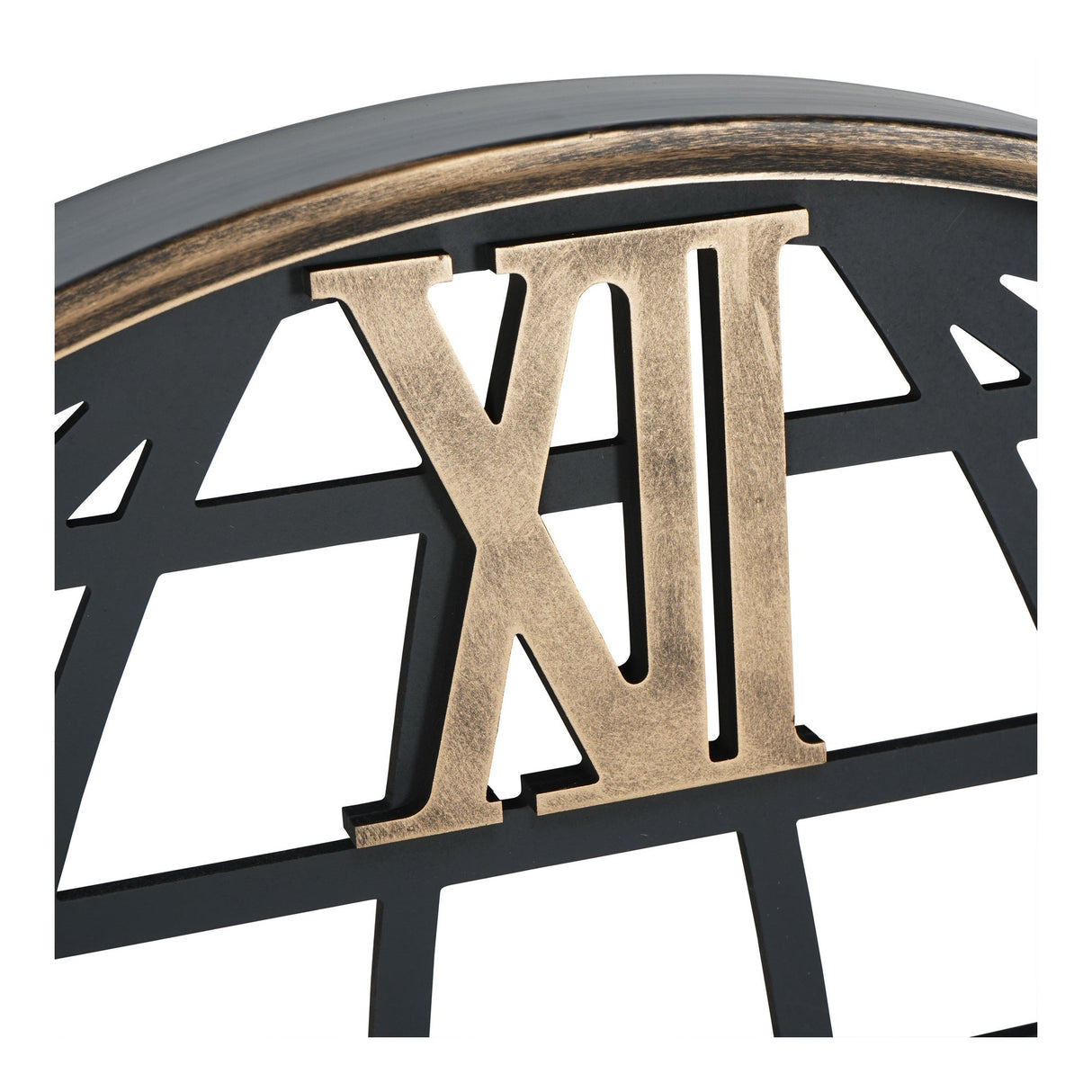 Open Globe & Numerals Wall Clock With Moving Cogs - Black & Gold