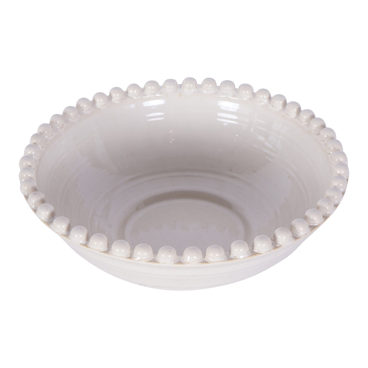 Mediterranean Reactive Glaze Ceramic Bowl - Cream