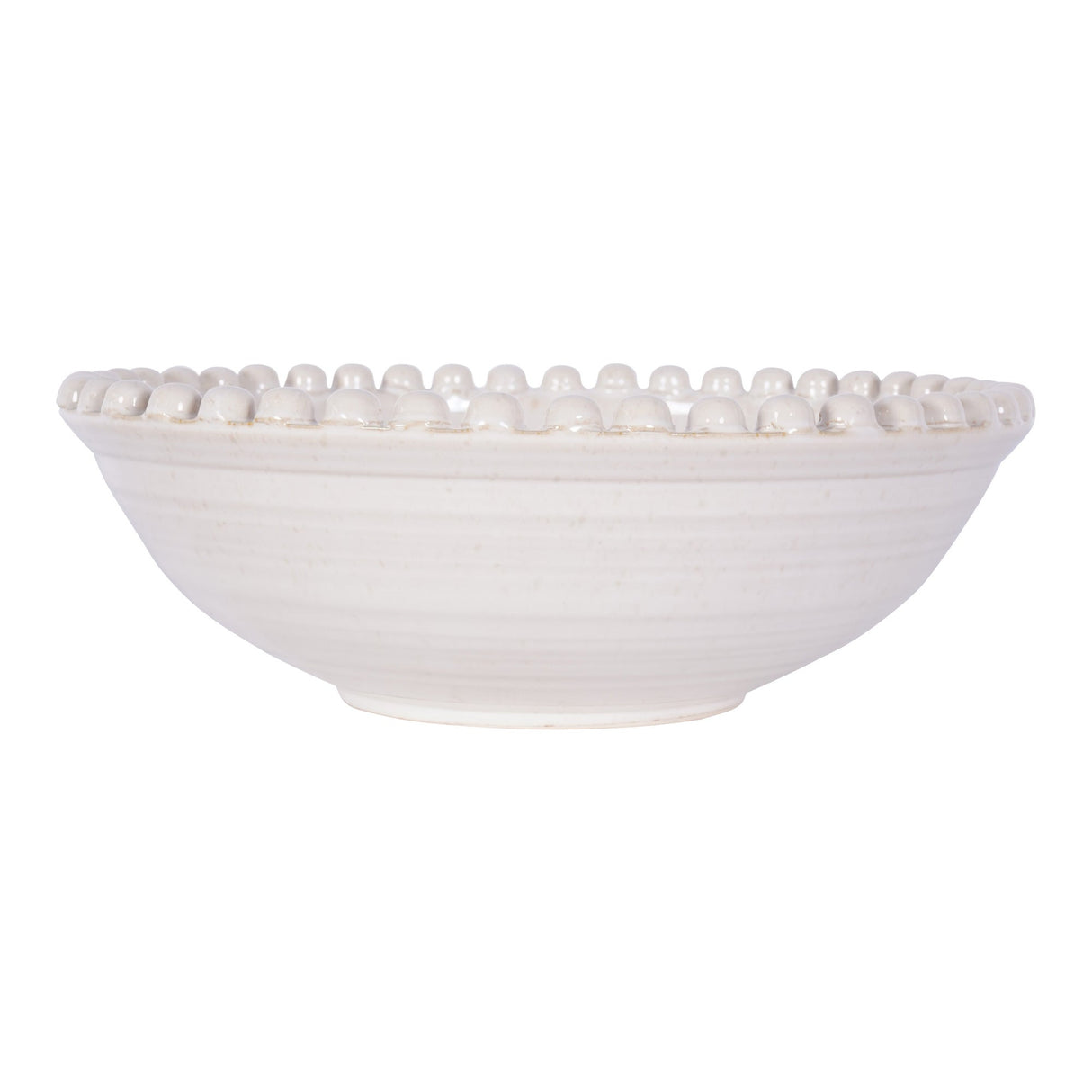 Mediterranean Reactive Glaze Ceramic Bowl - Cream