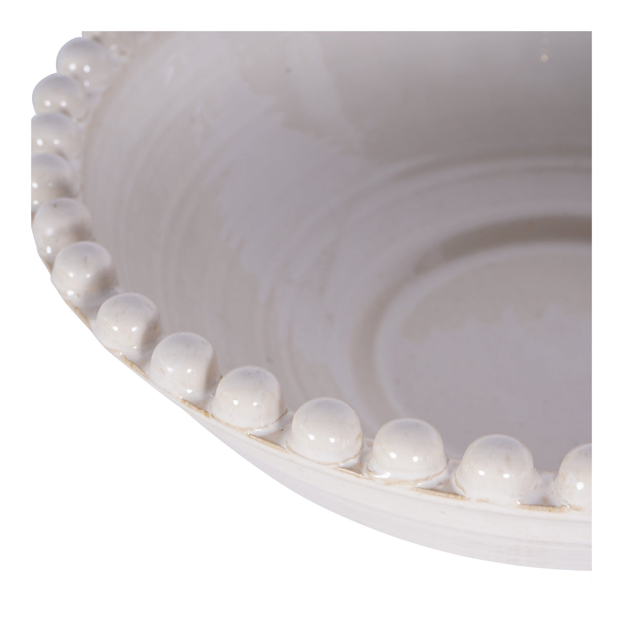 Mediterranean Reactive Glaze Ceramic Bowl - Cream