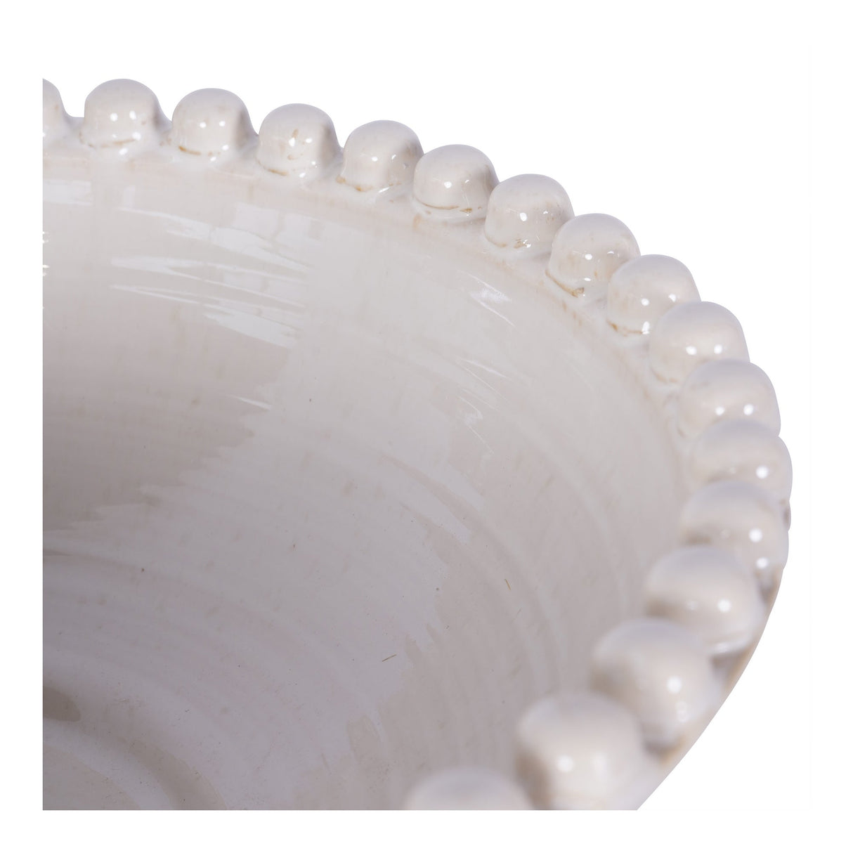 Mediterranean Reactive Glaze Ceramic Bowl - Cream