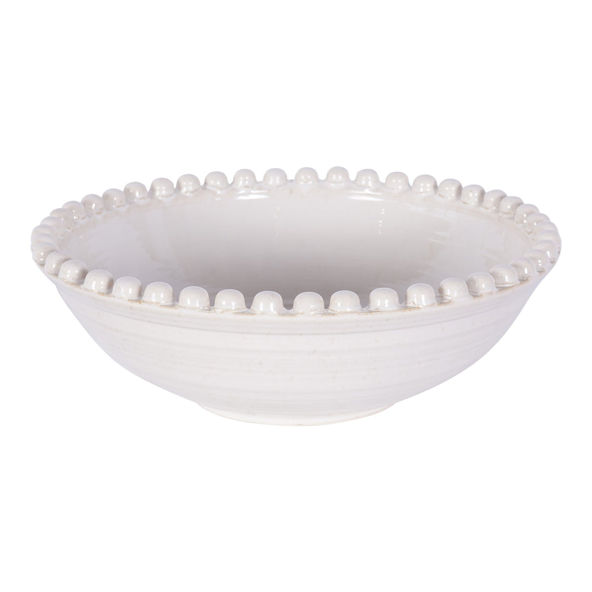Mediterranean Reactive Glaze Ceramic Bowl - Cream