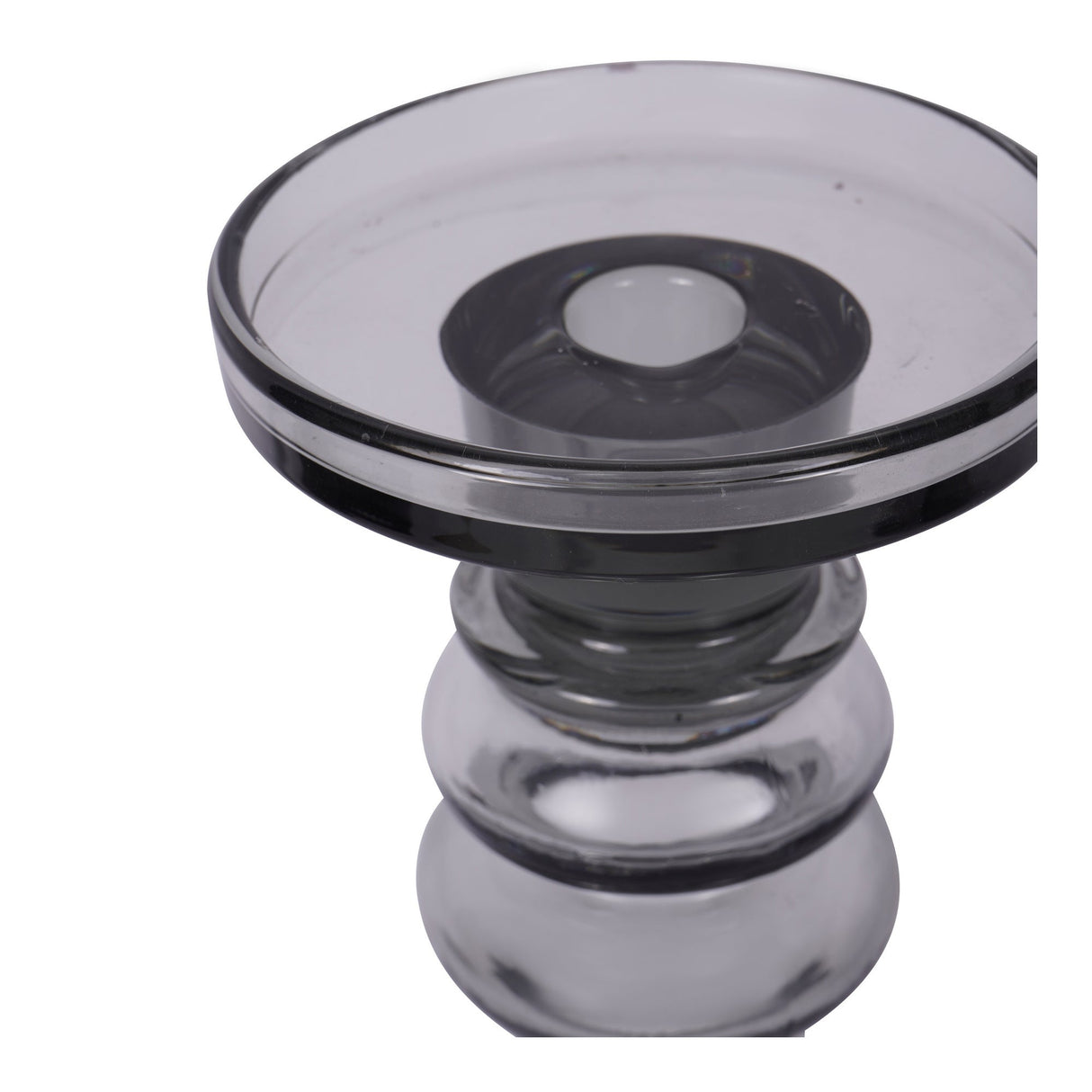 Vitrum Glass Candle Holder 35cm - Grey
