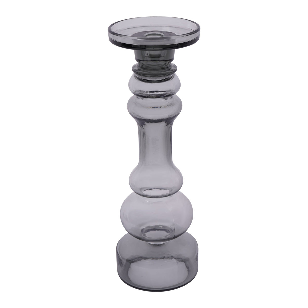 Vitrum Glass Candle Holder 35cm - Grey