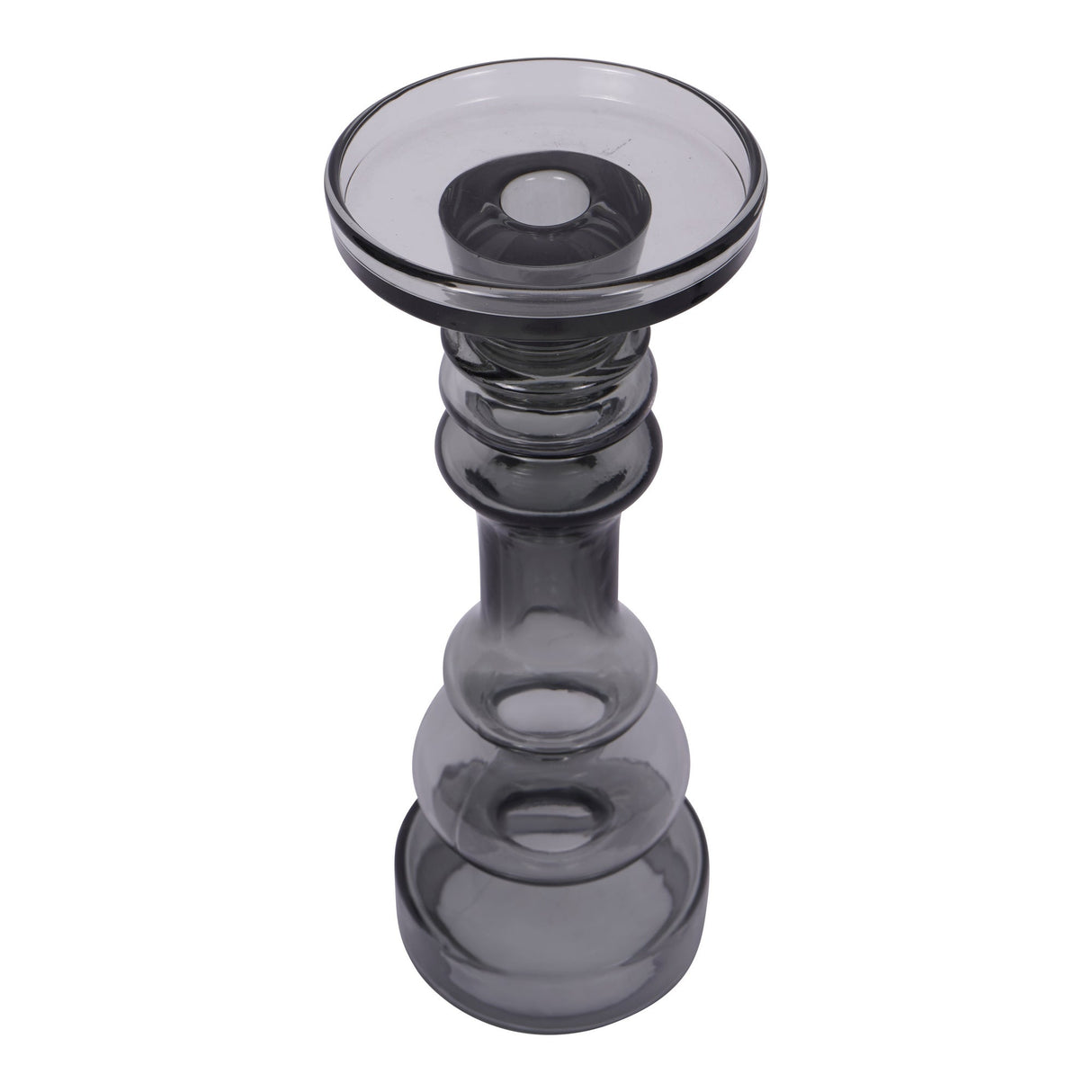 Vitrum Glass Candle Holder 30cm - Grey