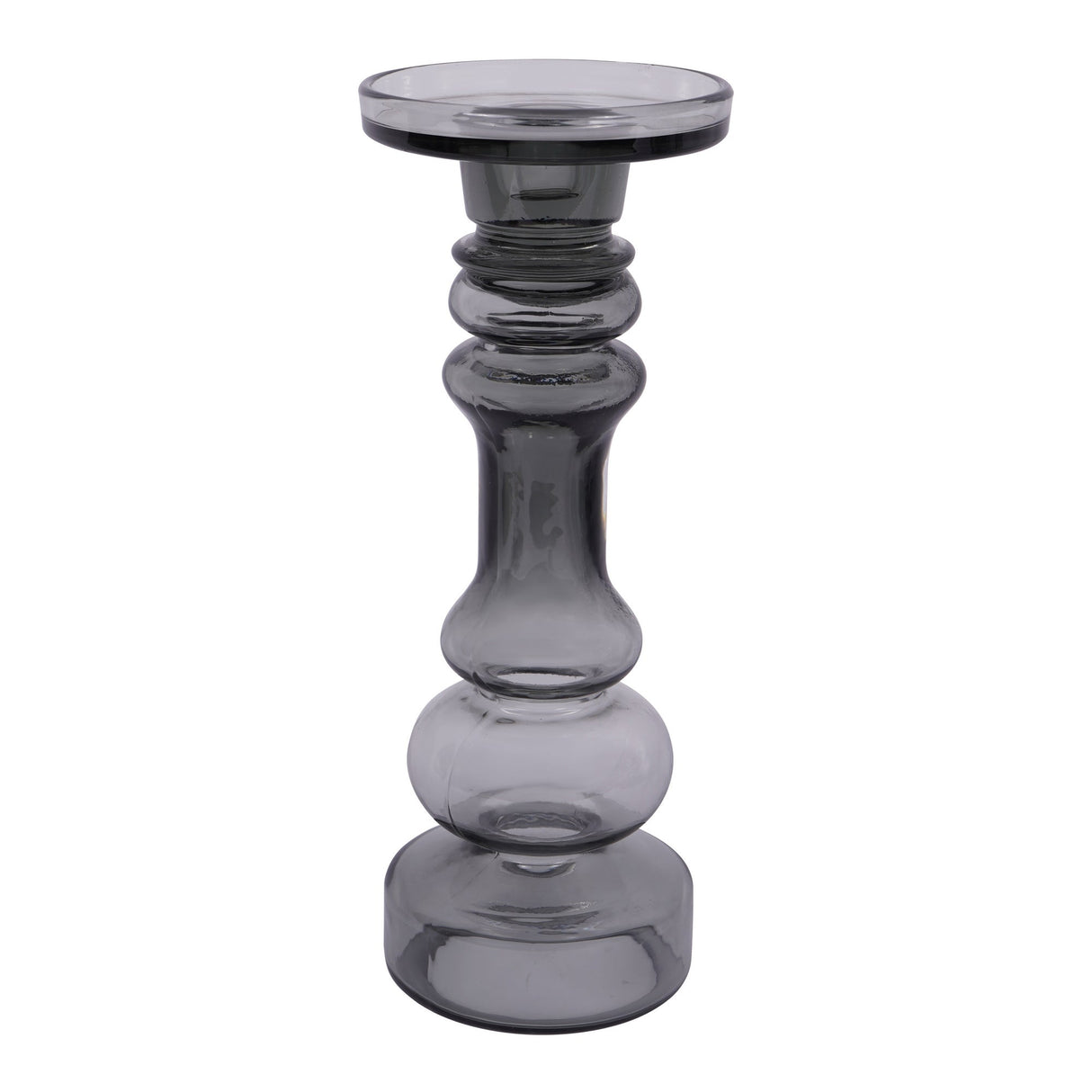Vitrum Glass Candle Holder 30cm - Grey