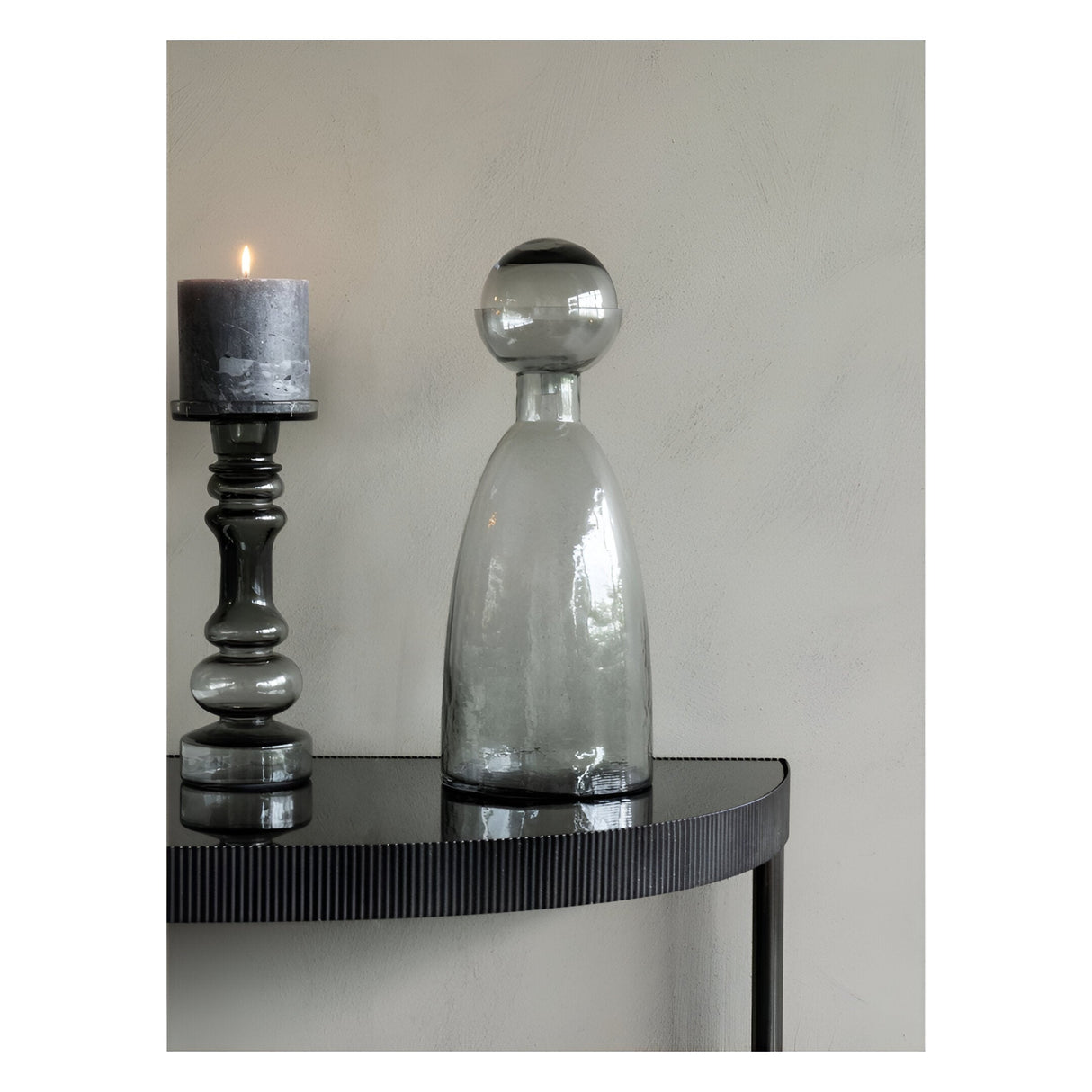 Vitrum Smoked Bottle Vase 43cm - Grey